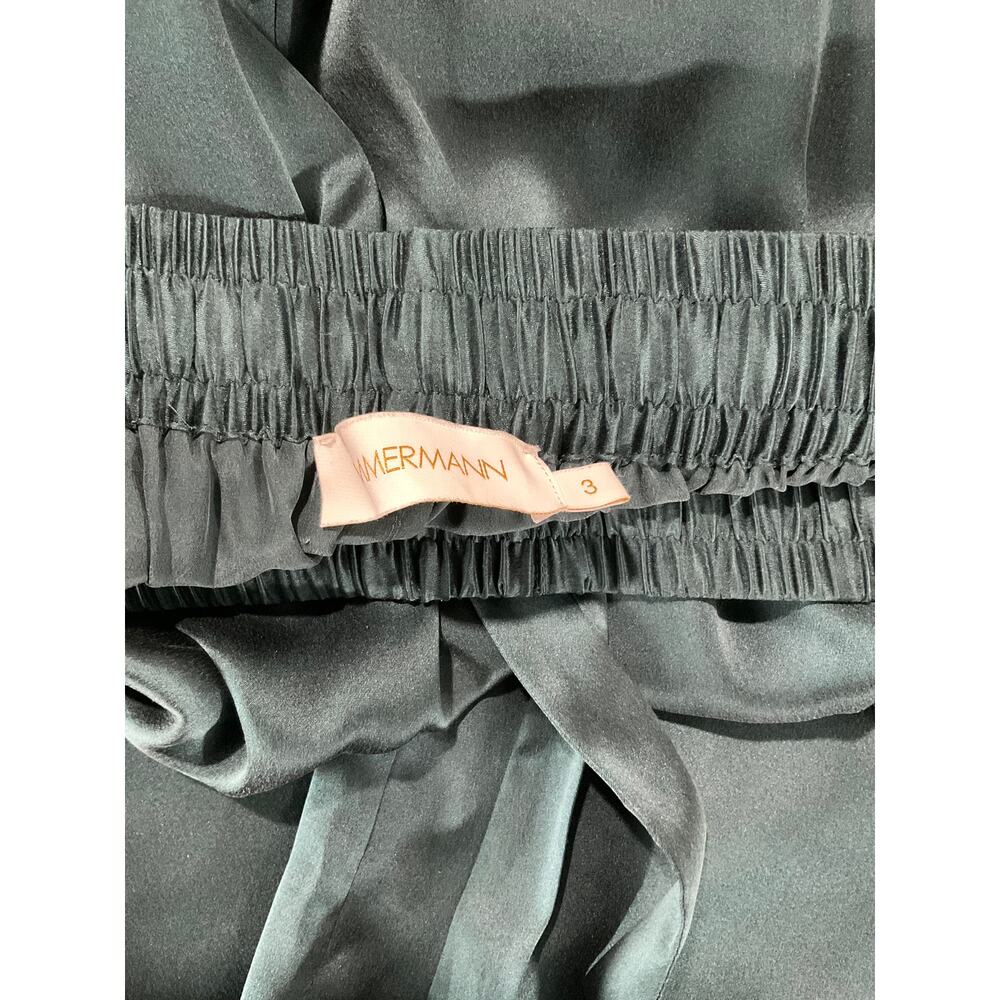 Zimmermann Gathered Teal Wide-Leg Size 3 Pants - Picture 4 of 6